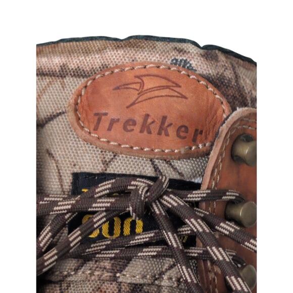 800 Gram Insulated Leather Hunting Boots Men 8 Camo Outdoor Trekker Aquashield - Picture 7 of 8